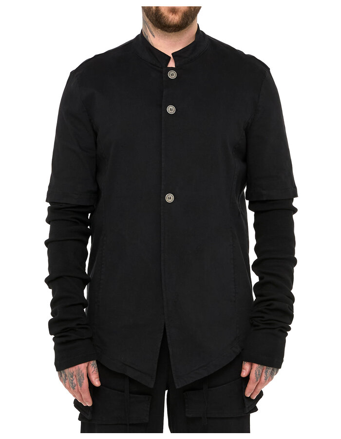 LA HAINE INSIDE US STRETCH COTTON JACKET WITH REMOVEABLE RIB SLEEVE
