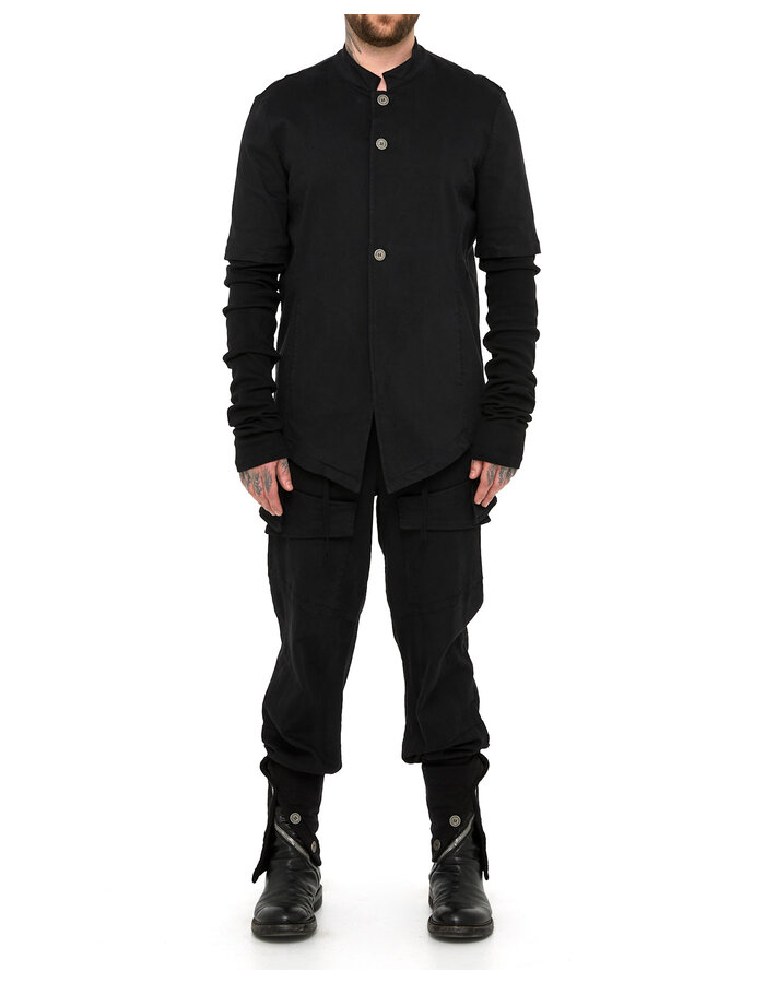 LA HAINE INSIDE US STRETCH COTTON JACKET WITH REMOVEABLE RIB SLEEVE