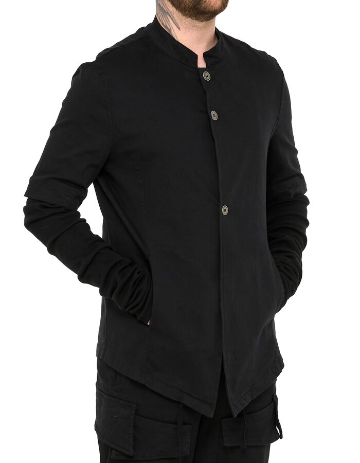 LA HAINE INSIDE US STRETCH COTTON JACKET WITH REMOVEABLE RIB SLEEVE