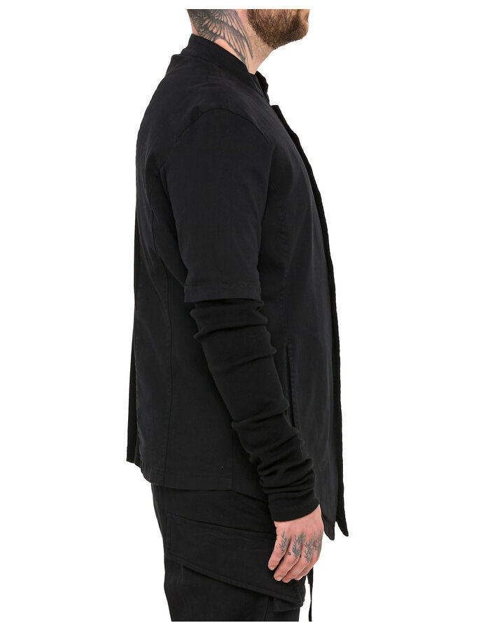 LA HAINE INSIDE US STRETCH COTTON JACKET WITH REMOVEABLE RIB SLEEVE