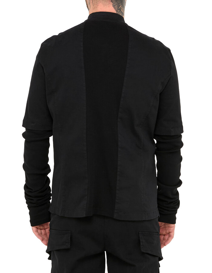 LA HAINE INSIDE US STRETCH COTTON JACKET WITH REMOVEABLE RIB SLEEVE