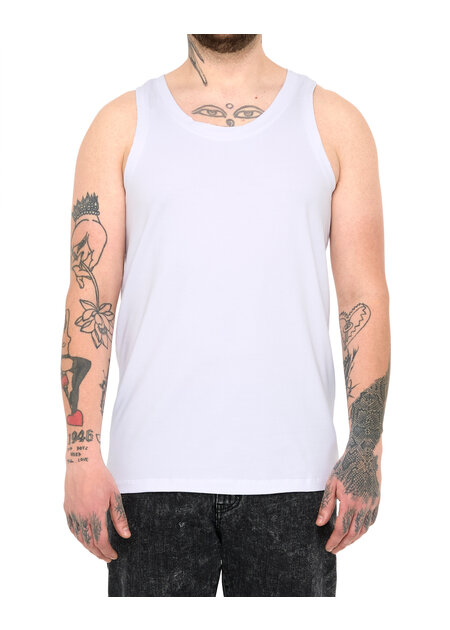 LA HAINE INSIDE US FITTED COTTON TANK TOP - WHITE