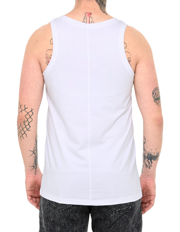 LA HAINE INSIDE US FITTED COTTON TANK TOP - WHITE