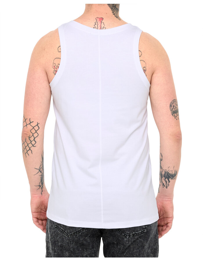 LA HAINE INSIDE US FITTED COTTON TANK TOP - WHITE