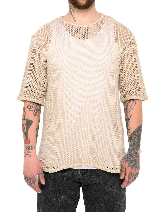 LA HAINE INSIDE US NET T-SHIRT - BEIGE