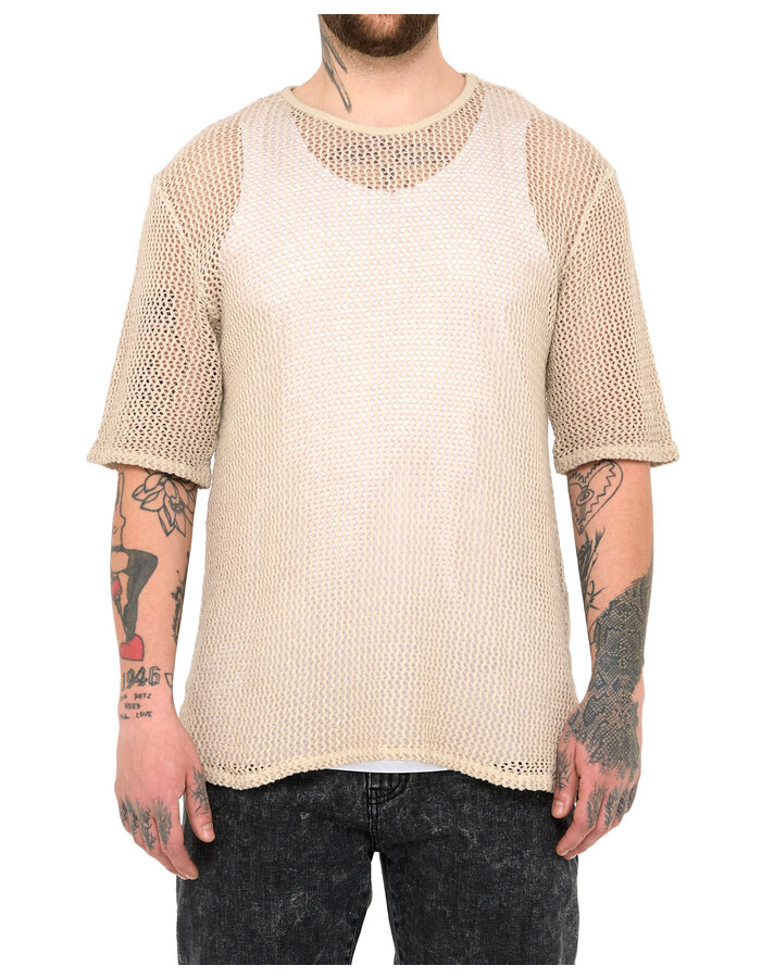 LA HAINE INSIDE US NET T-SHIRT - BEIGE