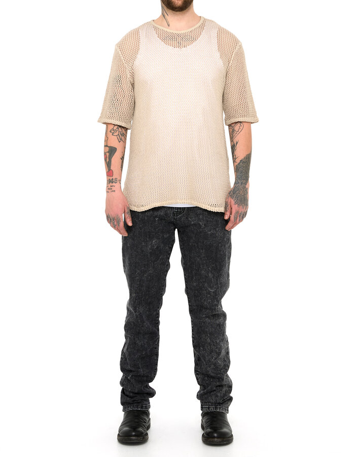 LA HAINE INSIDE US NET T-SHIRT - BEIGE