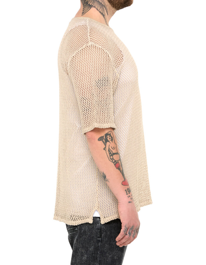 LA HAINE INSIDE US NET T-SHIRT - BEIGE