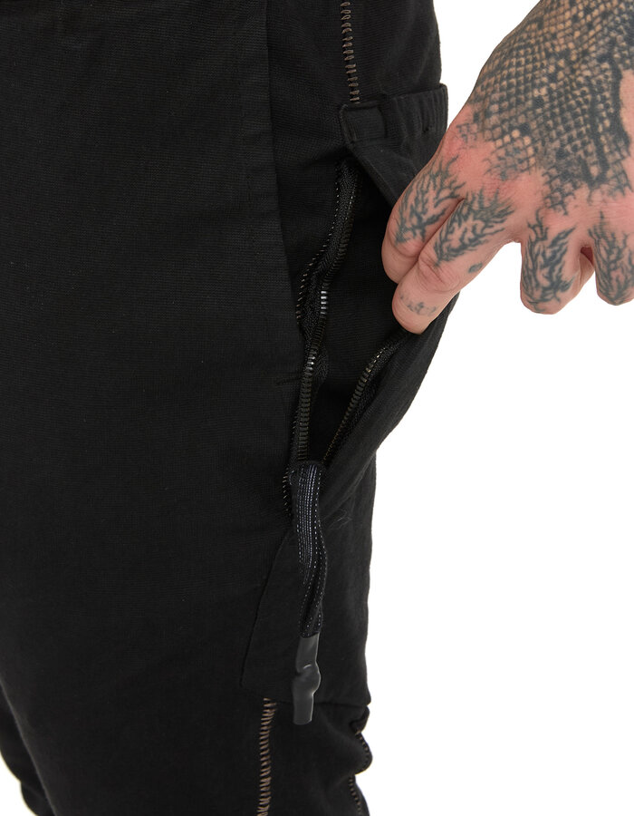 69 BY ISAAC SELLAM COTTON CANVAS 6 POCKET TROUSER - BLACK