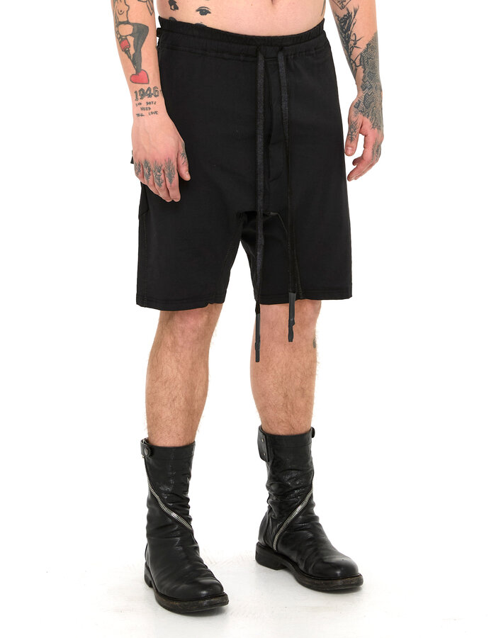69 BY ISAAC SELLAM STRETCH COTTON NEW SHORT - BLACK