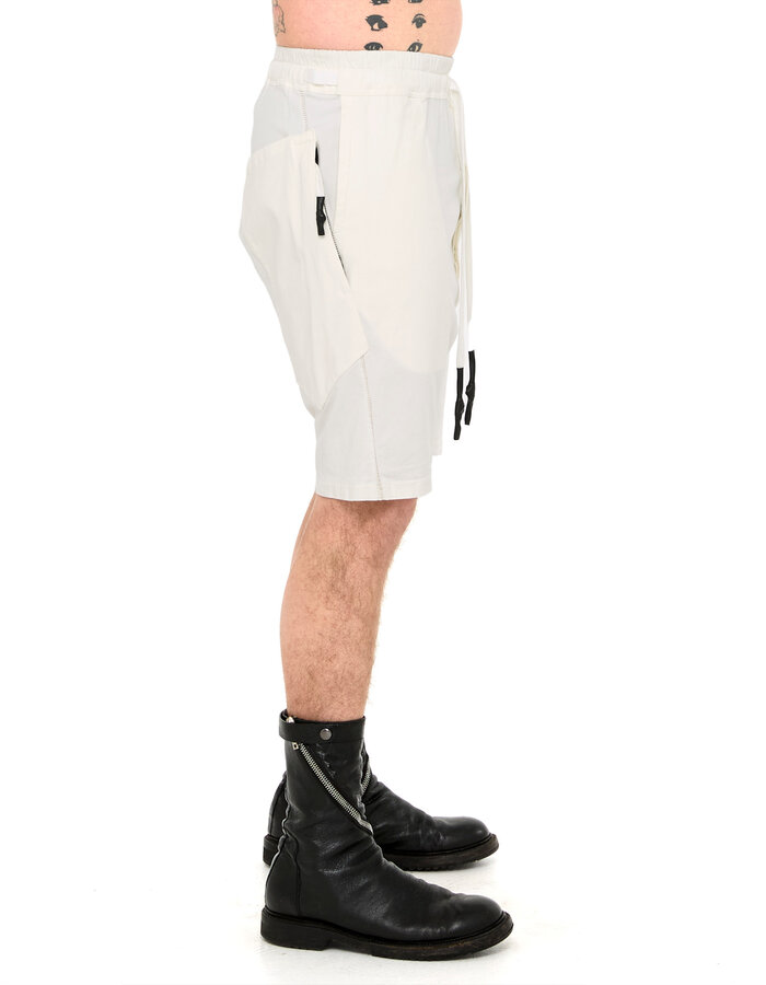 69 BY ISAAC SELLAM STRETCH COTTON NEW SHORT - WHITE