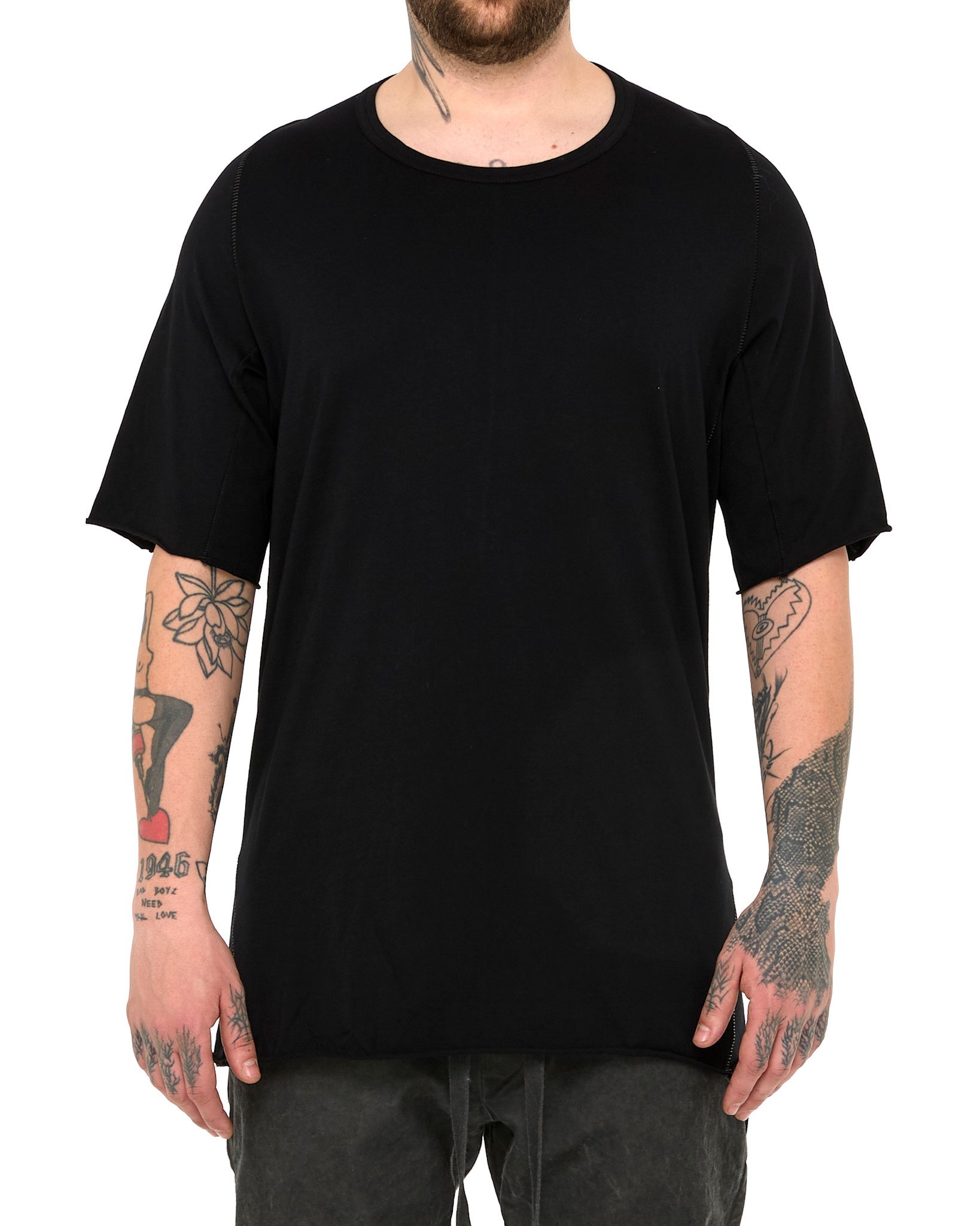 COTTON JERSEY ROYAL T-SHIRT - BLACK