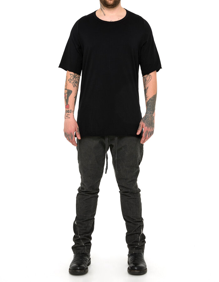 69 BY ISAAC SELLAM COTTON JERSEY ROYAL T-SHIRT - BLACK