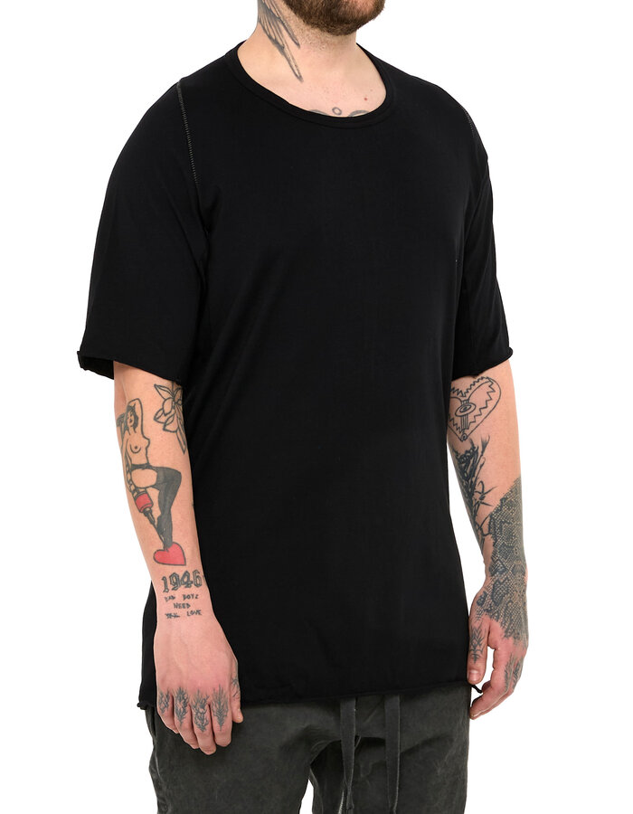 69 BY ISAAC SELLAM COTTON JERSEY ROYAL T-SHIRT - BLACK
