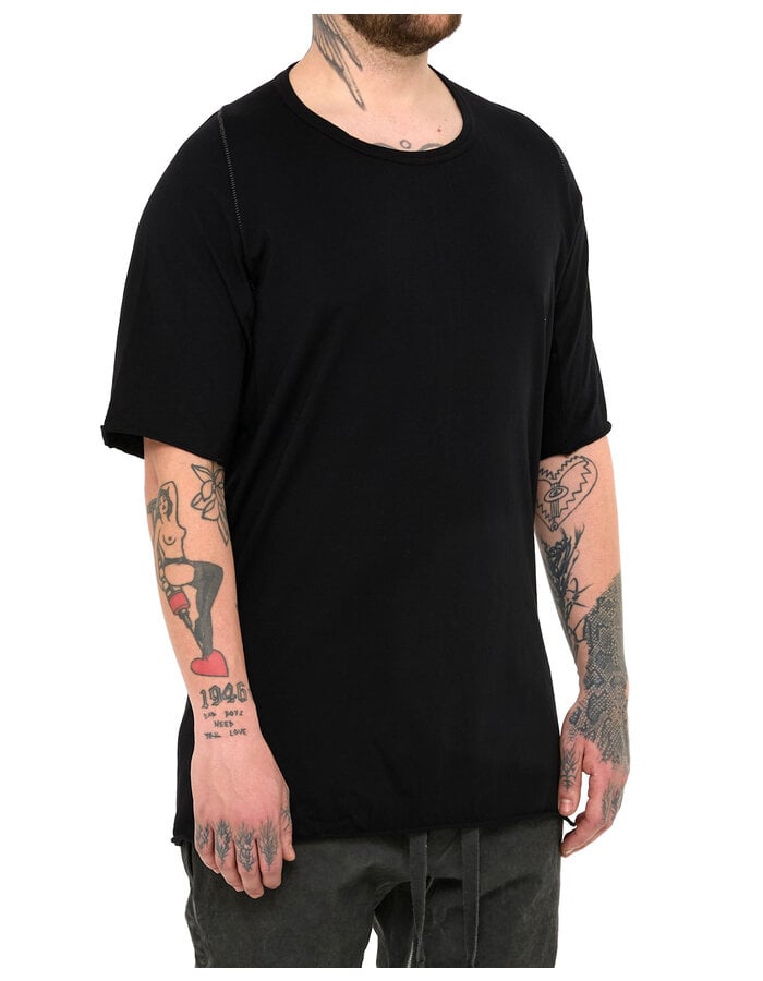 69 BY ISAAC SELLAM COTTON JERSEY ROYAL T-SHIRT - BLACK