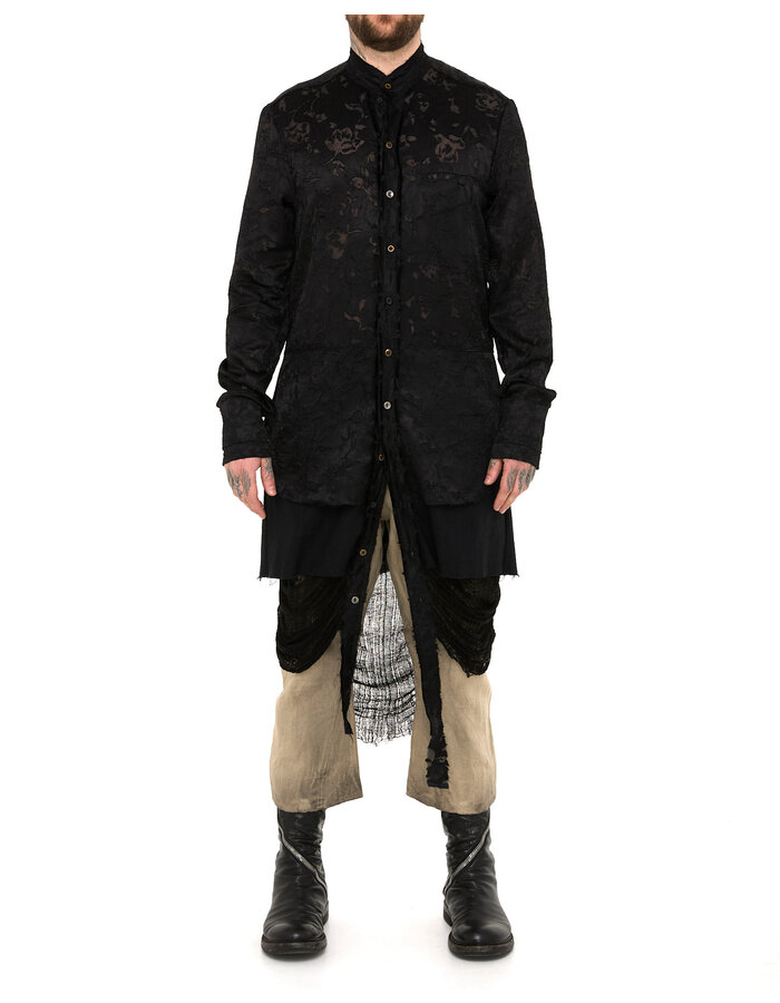 SANDRINE PHILIPPE TRIPLE LAYERED DEVORE SILK SHIRT