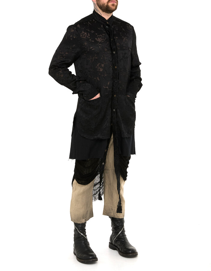 SANDRINE PHILIPPE TRIPLE LAYERED DEVORE SILK SHIRT