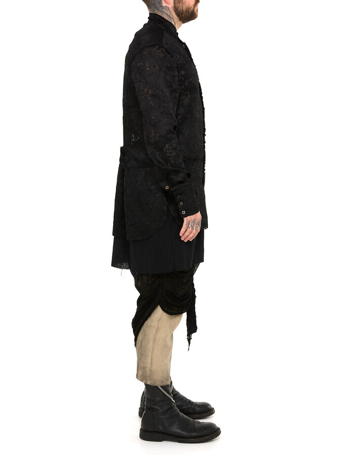 SANDRINE PHILIPPE TRIPLE LAYERED DEVORE SILK SHIRT