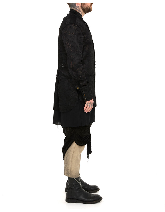 SANDRINE PHILIPPE TRIPLE LAYERED DEVORE SILK SHIRT