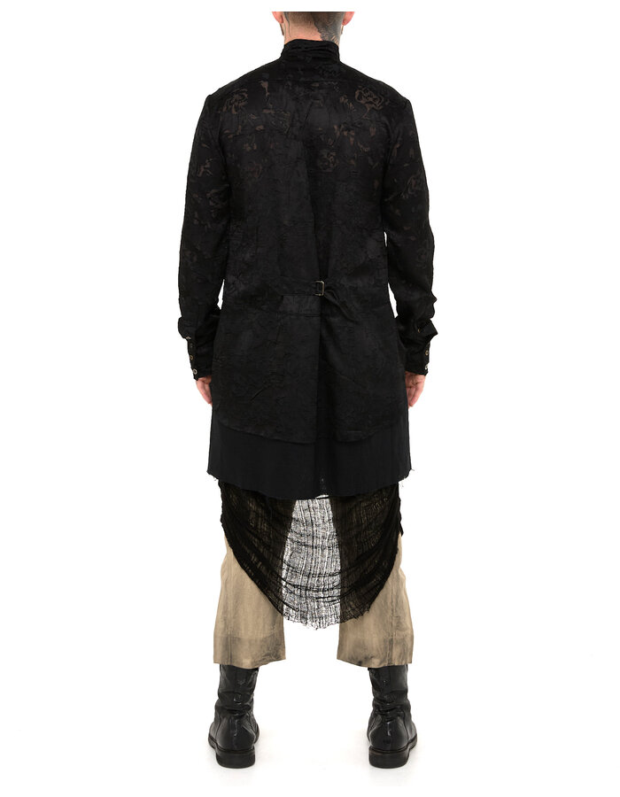 SANDRINE PHILIPPE TRIPLE LAYERED DEVORE SILK SHIRT