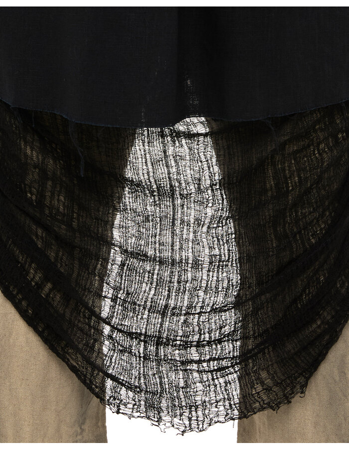 SANDRINE PHILIPPE TRIPLE LAYERED DEVORE SILK SHIRT