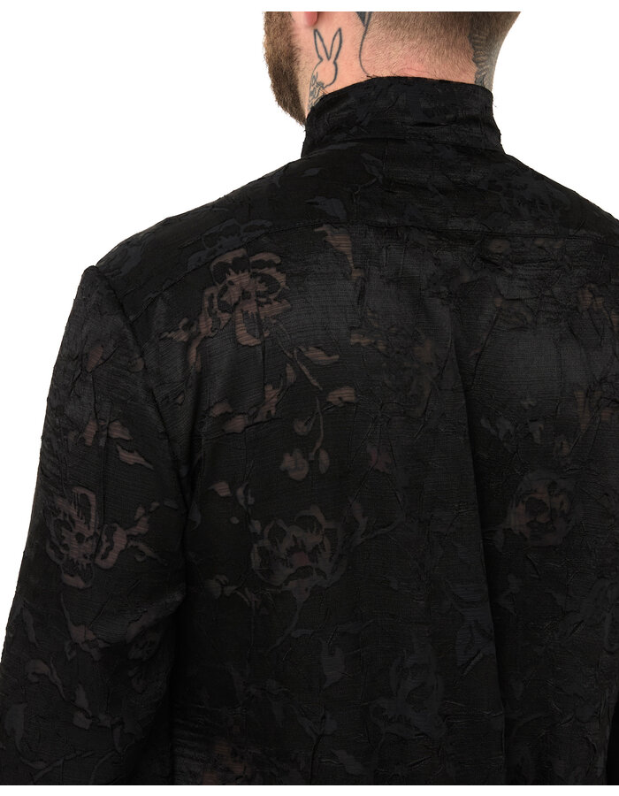 SANDRINE PHILIPPE TRIPLE LAYERED DEVORE SILK SHIRT