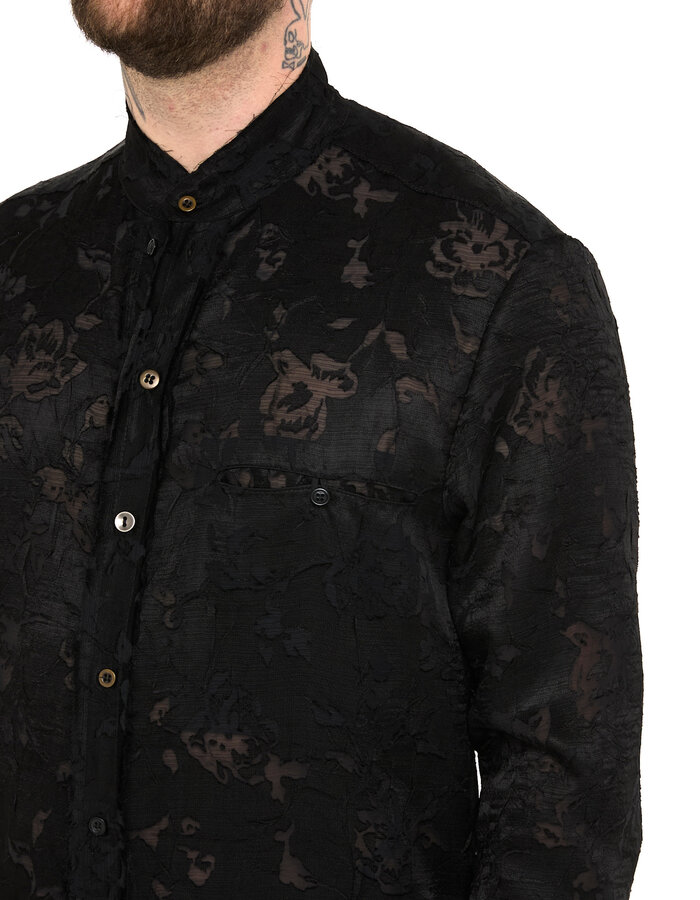SANDRINE PHILIPPE TRIPLE LAYERED DEVORE SILK SHIRT
