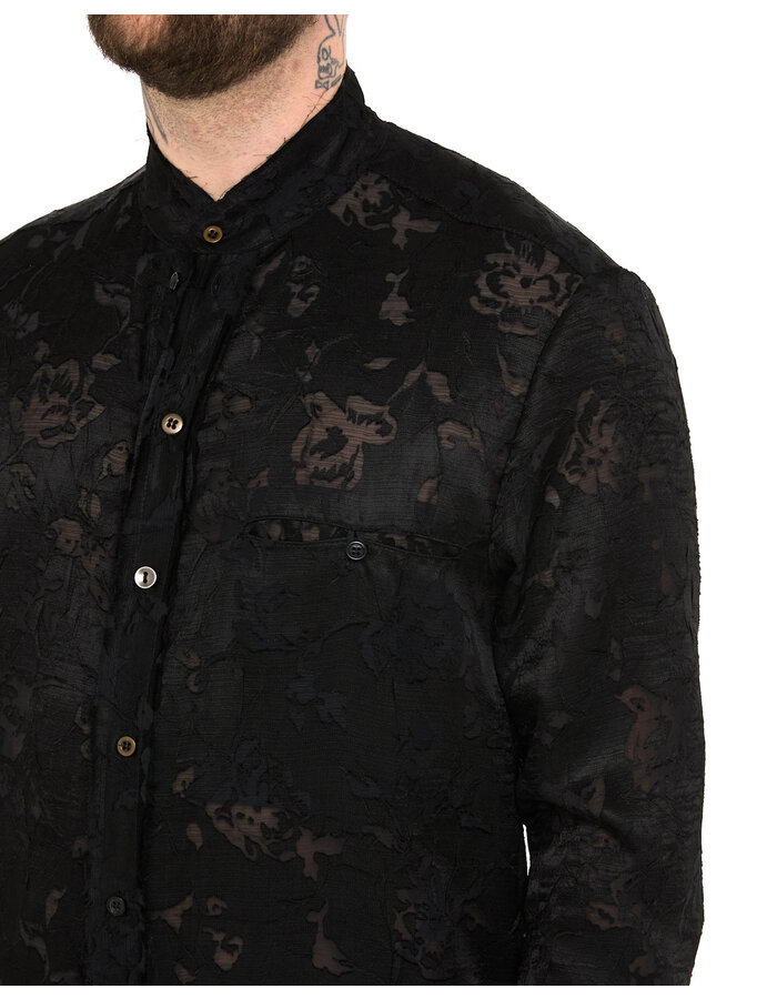 SANDRINE PHILIPPE TRIPLE LAYERED DEVORE SILK SHIRT