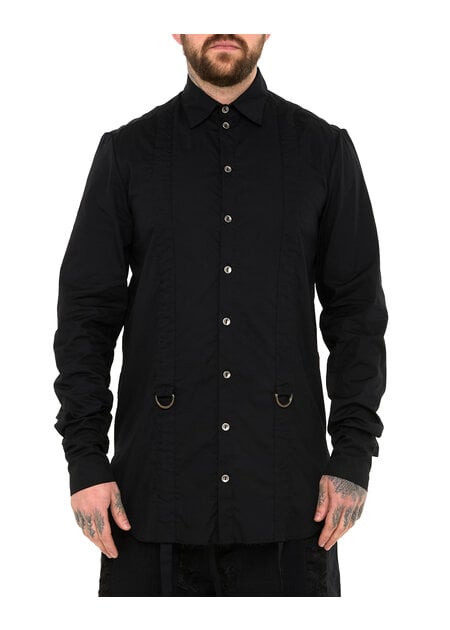 SANDRINE PHILIPPE ADJUSTABLE STRAP BUCKLE SHIRT - BLACK