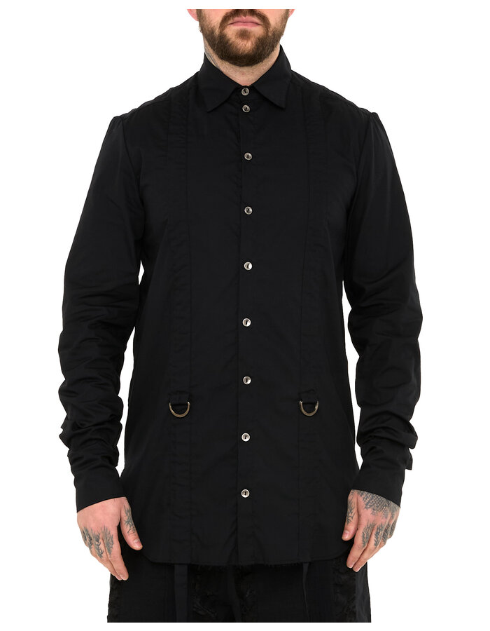 SANDRINE PHILIPPE ADJUSTABLE STRAP BUCKLE SHIRT - BLACK