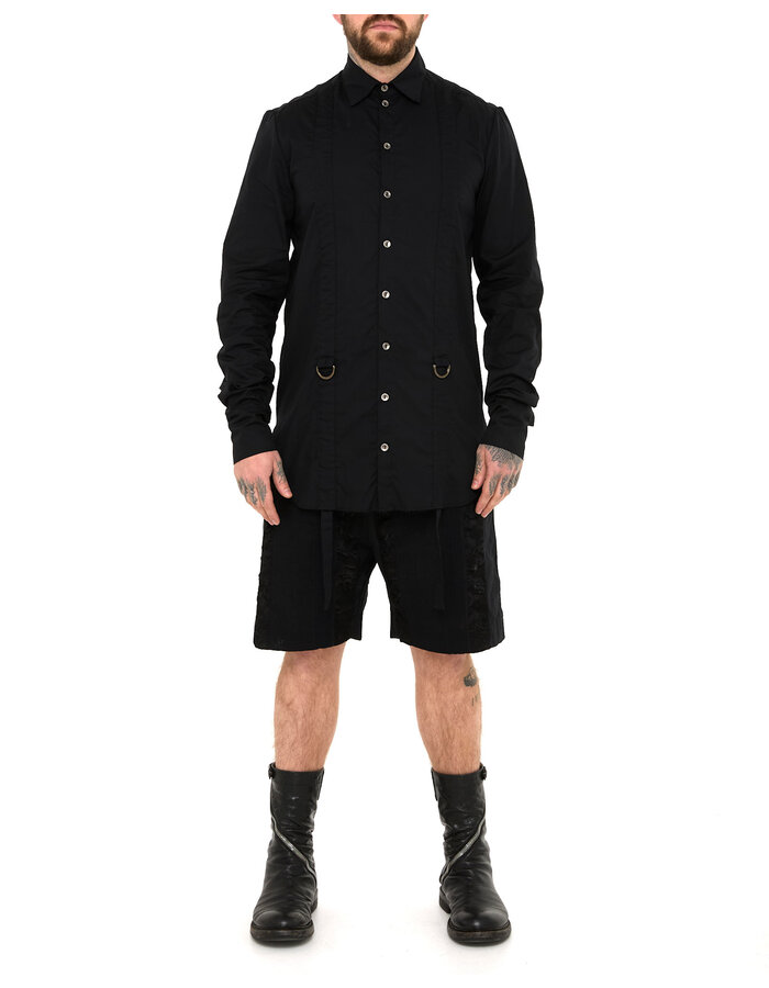 SANDRINE PHILIPPE ADJUSTABLE STRAP BUCKLE SHIRT - BLACK