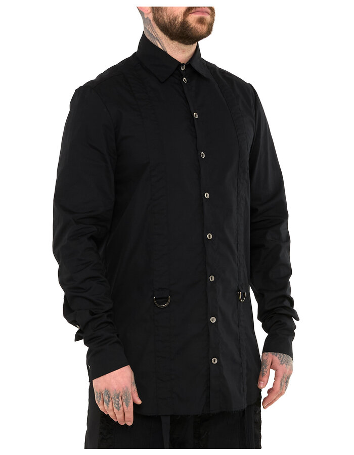 SANDRINE PHILIPPE ADJUSTABLE STRAP BUCKLE SHIRT - BLACK
