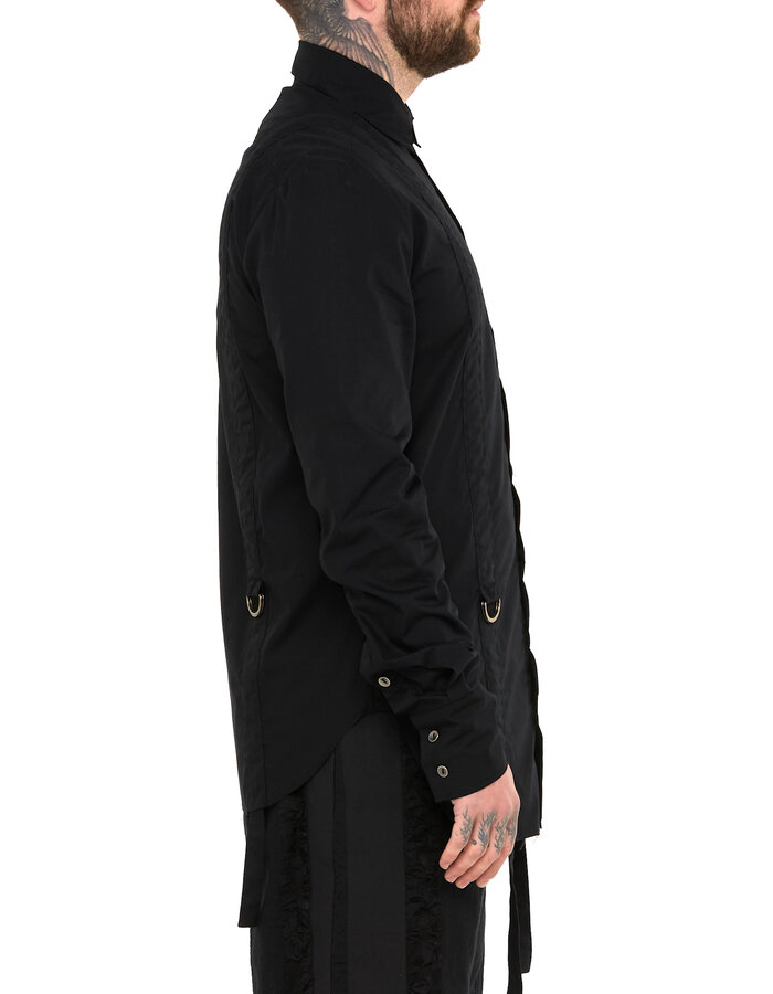 SANDRINE PHILIPPE ADJUSTABLE STRAP BUCKLE SHIRT - BLACK