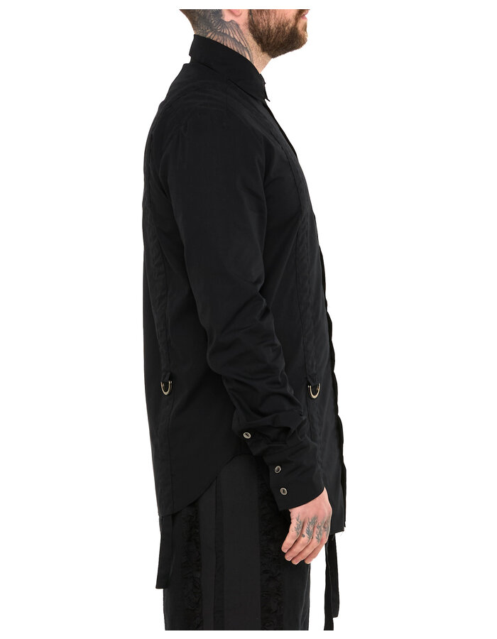 SANDRINE PHILIPPE ADJUSTABLE STRAP BUCKLE SHIRT - BLACK