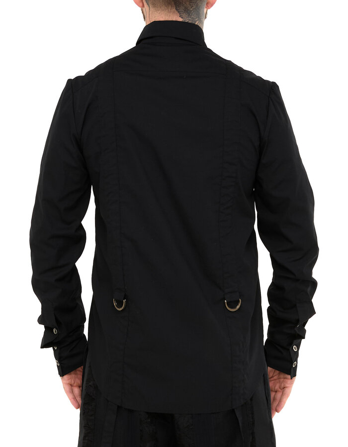 SANDRINE PHILIPPE ADJUSTABLE STRAP BUCKLE SHIRT - BLACK