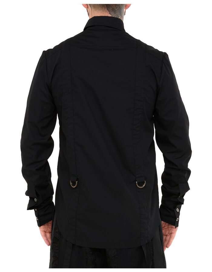 SANDRINE PHILIPPE ADJUSTABLE STRAP BUCKLE SHIRT - BLACK