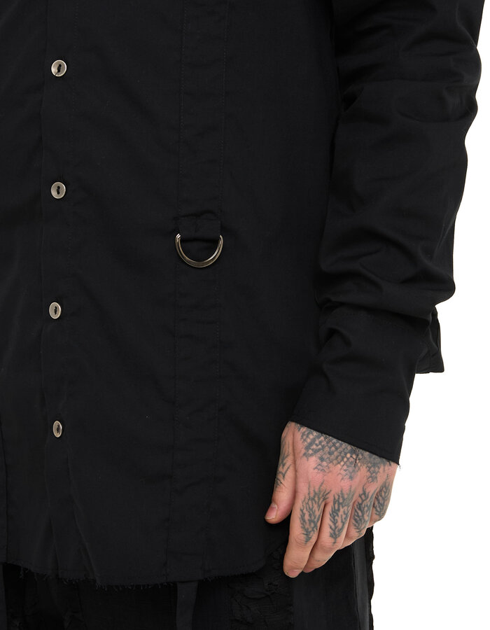 SANDRINE PHILIPPE ADJUSTABLE STRAP BUCKLE SHIRT - BLACK