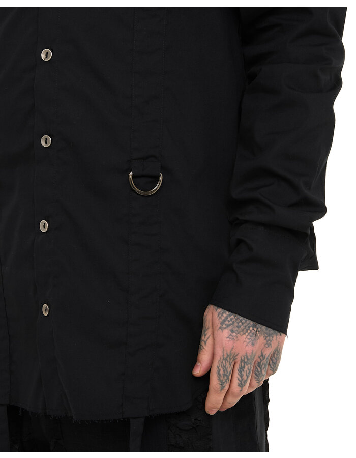 SANDRINE PHILIPPE ADJUSTABLE STRAP BUCKLE SHIRT - BLACK