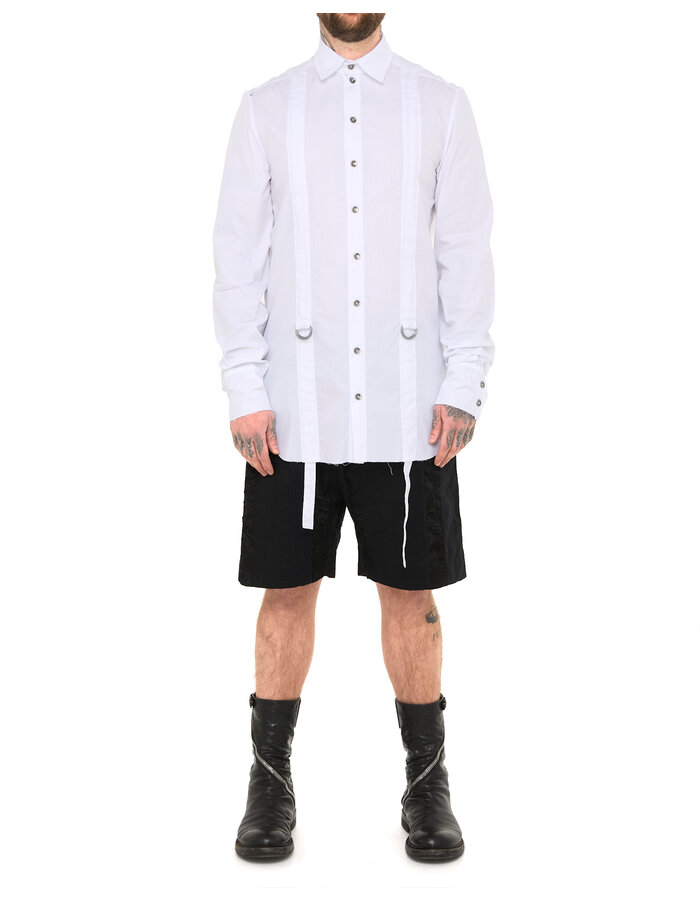 SANDRINE PHILIPPE ADJUSTABLE STRAP BUCKLE SHIRT - WHITE