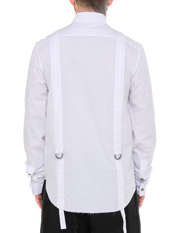 SANDRINE PHILIPPE ADJUSTABLE STRAP BUCKLE SHIRT - WHITE