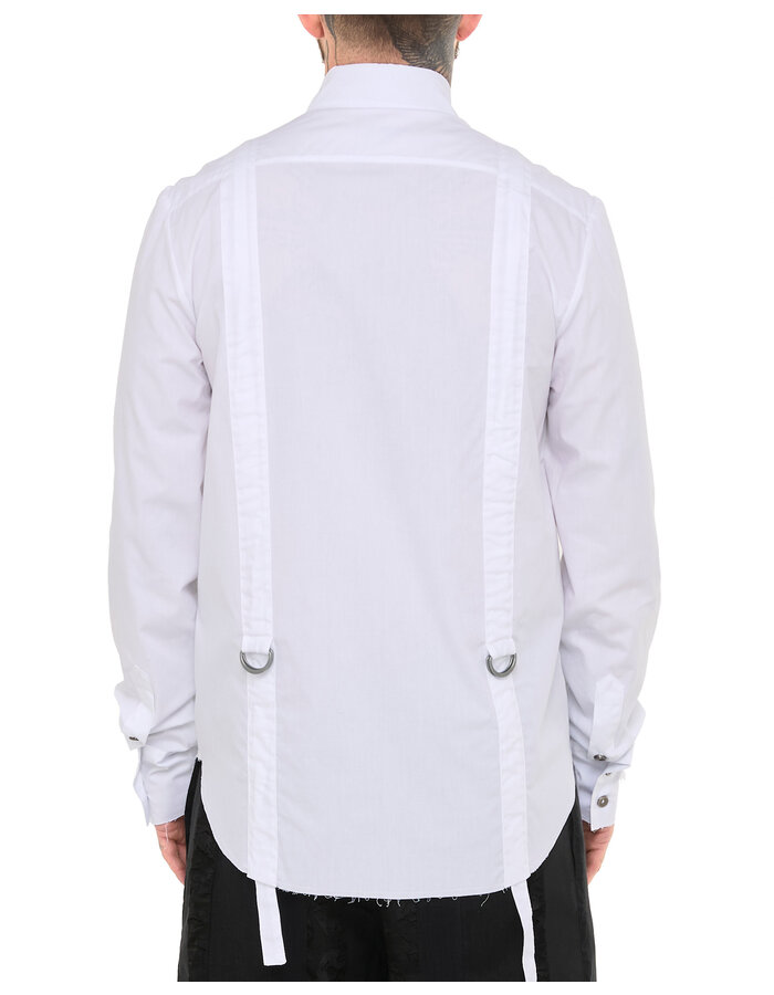 SANDRINE PHILIPPE ADJUSTABLE STRAP BUCKLE SHIRT - WHITE