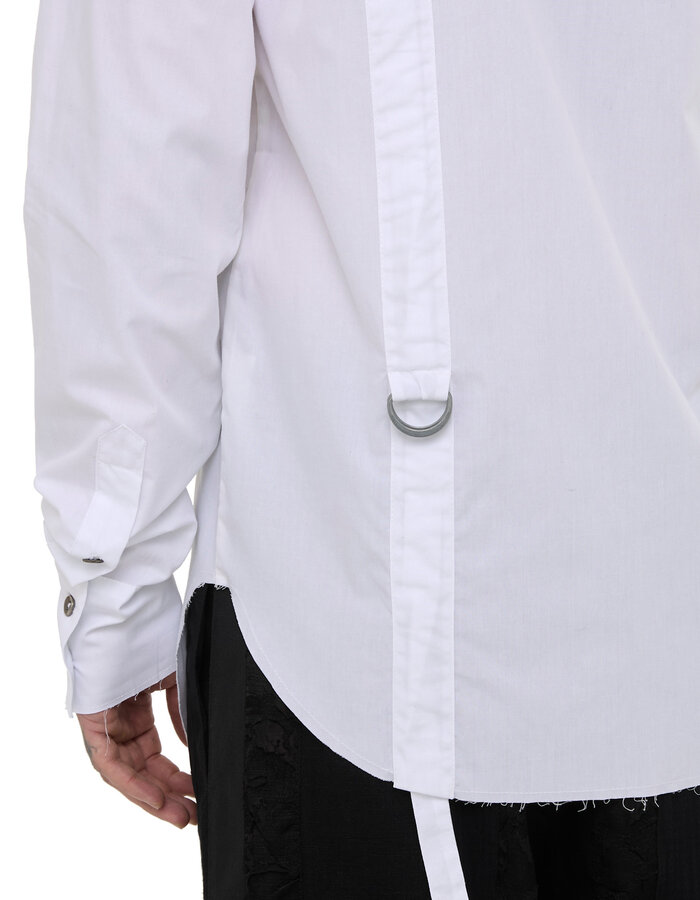 SANDRINE PHILIPPE ADJUSTABLE STRAP BUCKLE SHIRT - WHITE