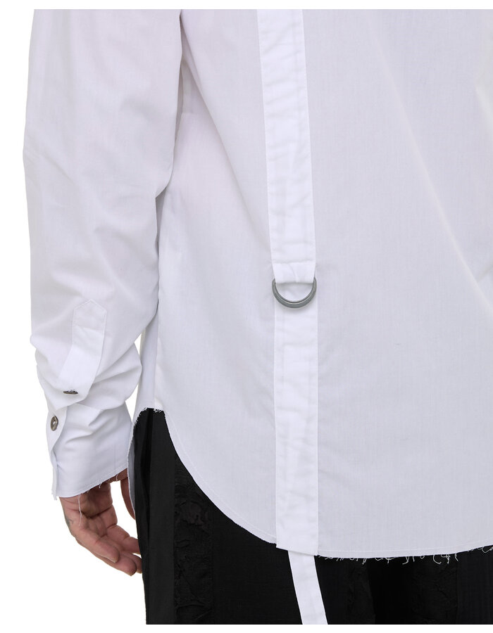 SANDRINE PHILIPPE ADJUSTABLE STRAP BUCKLE SHIRT - WHITE