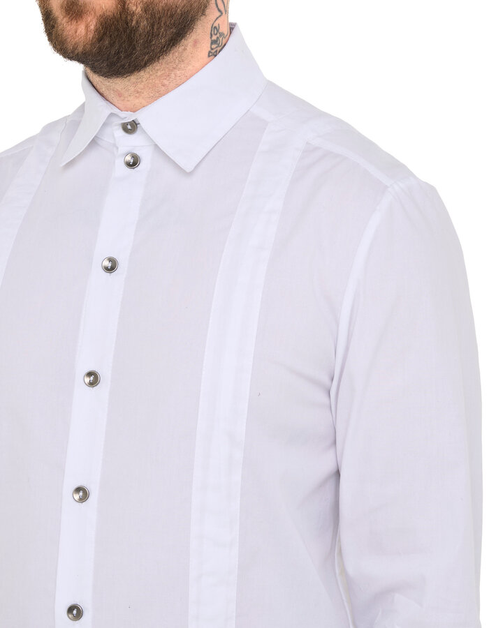 SANDRINE PHILIPPE ADJUSTABLE STRAP BUCKLE SHIRT - WHITE