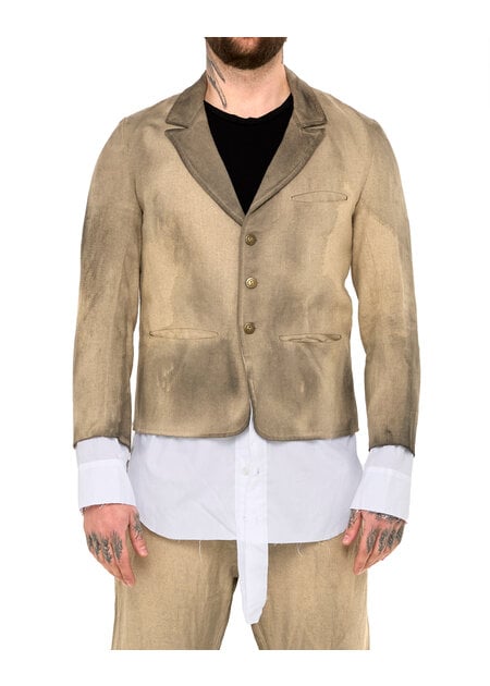 SANDRINE PHILIPPE LINEN BLAZER WITH INTEGRATED SHIRT