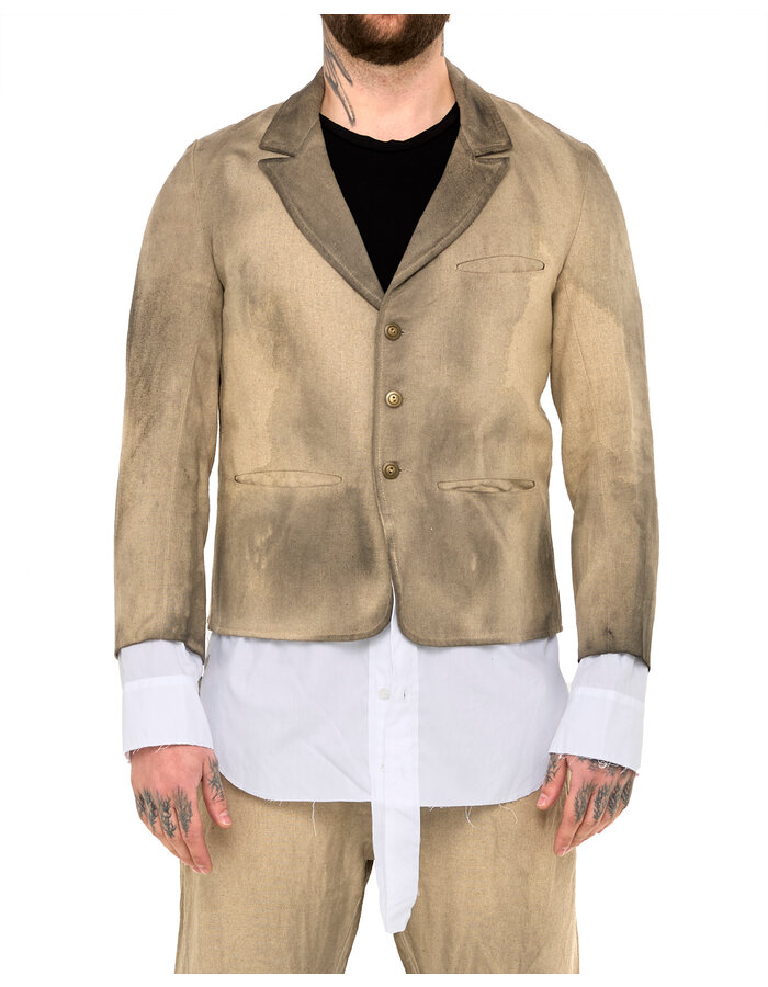 SANDRINE PHILIPPE LINEN BLAZER WITH INTEGRATED SHIRT