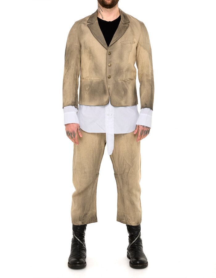 SANDRINE PHILIPPE LINEN BLAZER WITH INTEGRATED SHIRT