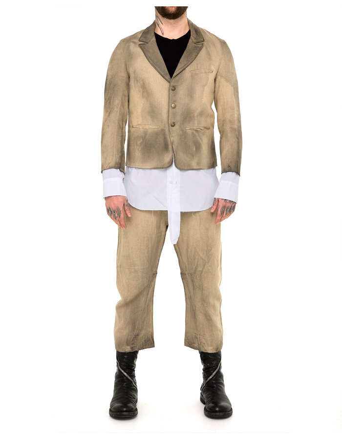SANDRINE PHILIPPE LINEN BLAZER WITH INTEGRATED SHIRT
