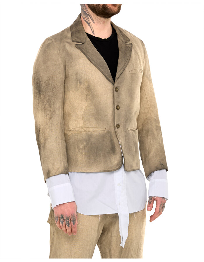 SANDRINE PHILIPPE LINEN BLAZER WITH INTEGRATED SHIRT