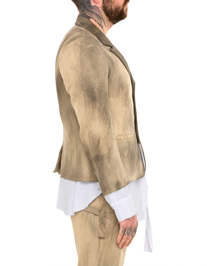 SANDRINE PHILIPPE LINEN BLAZER WITH INTEGRATED SHIRT